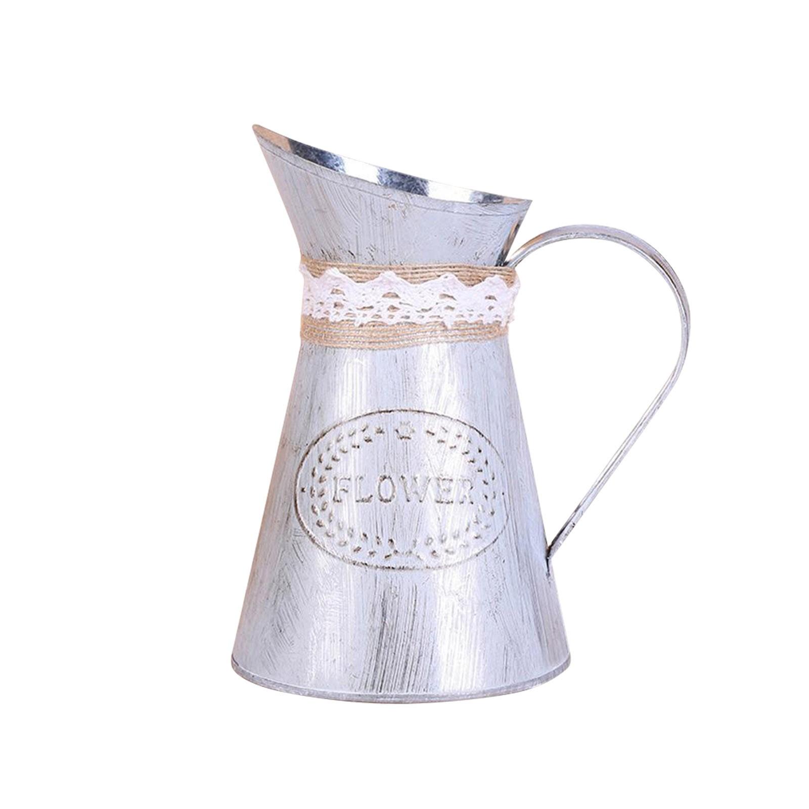 

Деревенский оцинкованный декор вазы для свадьбы, деревенские вазы, декоративная ваза для цветов для фермерского дома, кухни, свадебное украшение One Size