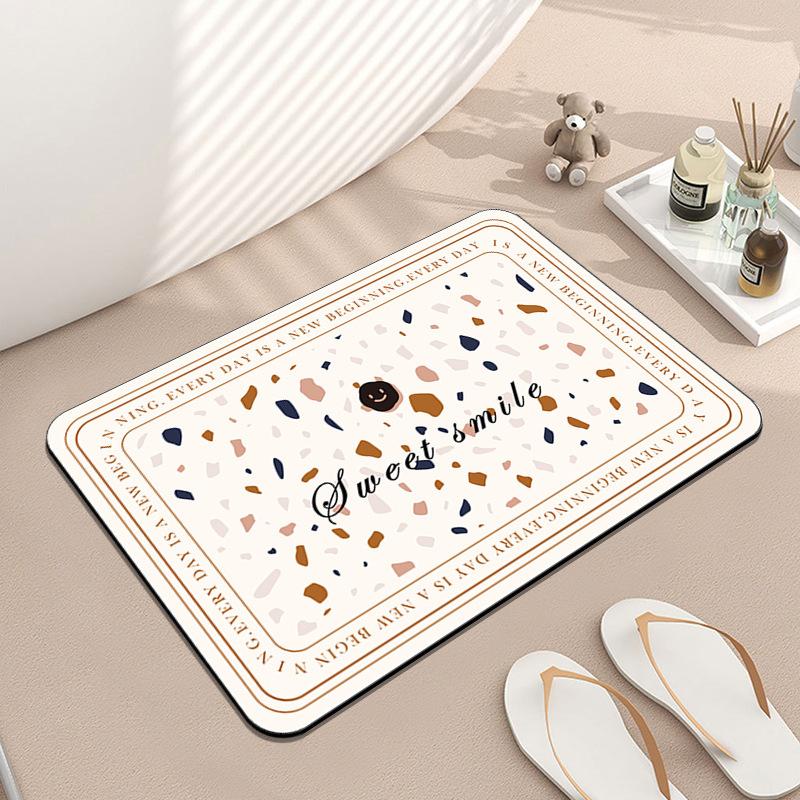 

American Luxury Floor Mat Diatom Mud Style Floor Mat Entrance Entrance Doorway Mat Bathroom Floor Mat Bathroom Moisture-wicking Foot Mat 40*60cm