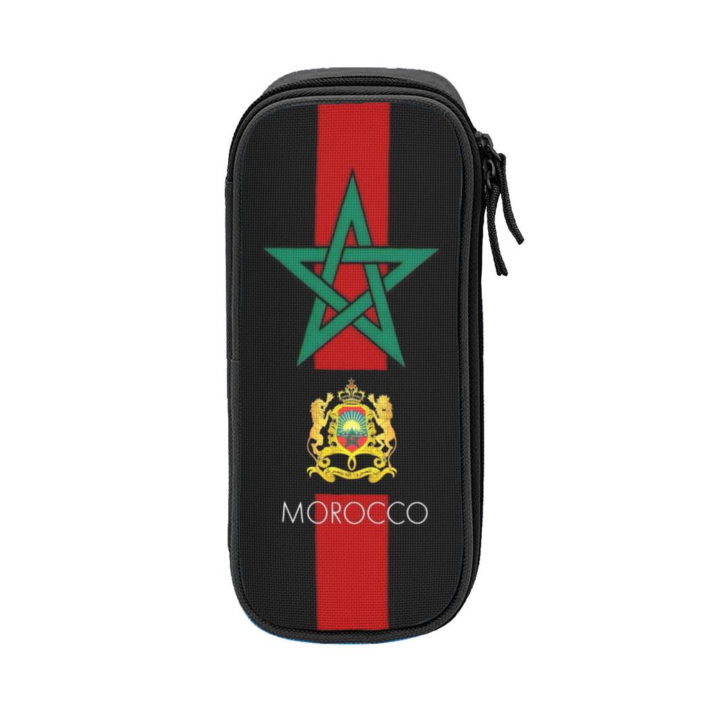 Morocco Maroc flag Moroccan Pen Box Double Layer Large Capacity Office Accessories Pencil Box Perfect Gifts