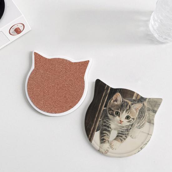 Cartoon Cat Ceramic Coasters