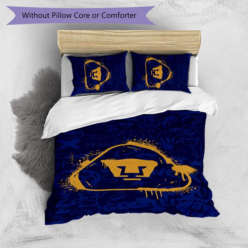 Pumas UNAM Printed 3PCS Bedding Set Soft Breathable Duvet Cover Pillowcases Set Washable Bedroom Decor Home Gift