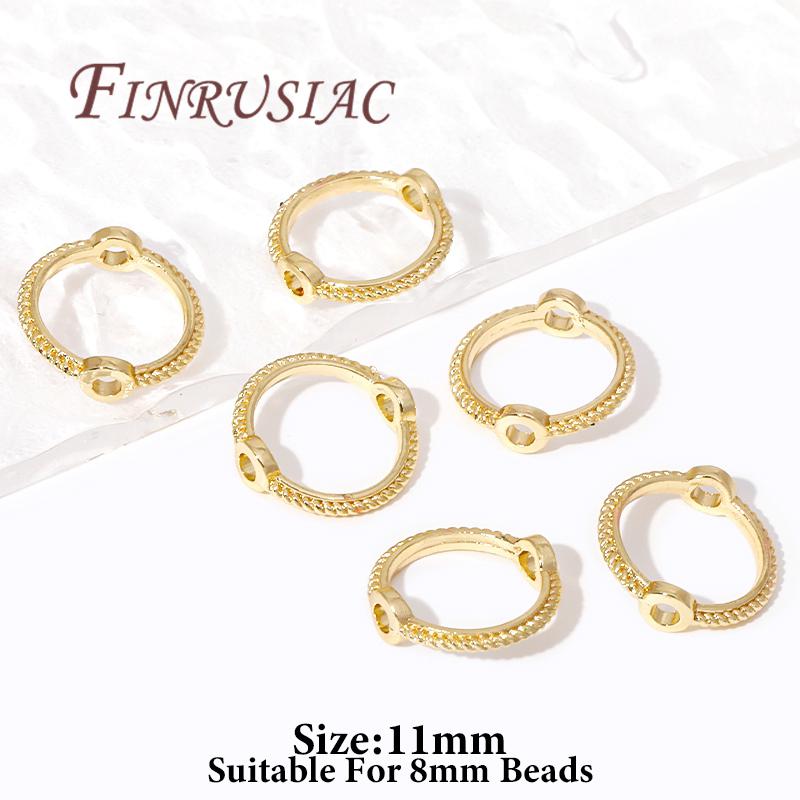 Silver Plated Beads Circle Frame 8mm 10mm 12mm 14K Gold Plated Brass Connect Beads Frame Ring,DIY Bracelet Making Supplies