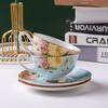 Britu kaula porcelāna kafijas krūzīte un apakštasīte, vienkārša keramikas kafijas krūzīte ar apdruku, Eiropas krūzīte un apakštasīte, suvenīru dāvana