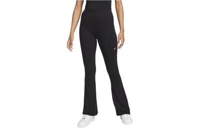 Sportbekleidung Chill Knit Damen Enge Mini-Rippen Ausgestellte Leggings Schwarz FQ2114-010
