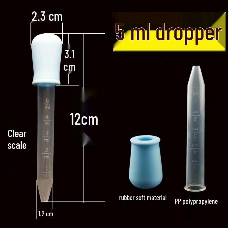 5ml Silikonové kapátko na léky pro miminka s designem proti zalknutí