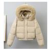 Women S Short Winter Thick Cotton Puffer Jacket With Fur Collar