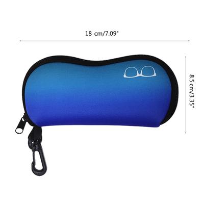 Etui na okulary przeciwsłoneczne z karabińczykiem Lekkie, neoprenowe, miękkie etui Zapinane na zamek Uchwyt na okulary, przenośny do podróży