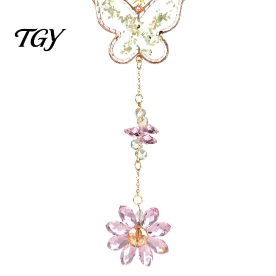 Faux Crystal Suncatcher for Windows Butterfly Crystals with Hook, Hanging Sun Catcher Windows, Sparkling Wind Birthday Gift Her Chimes Chain,