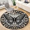 1pc Butterfly Ornament Carpet, Round Non Slip Durable Large Size Office Carpet, Suitable for Office