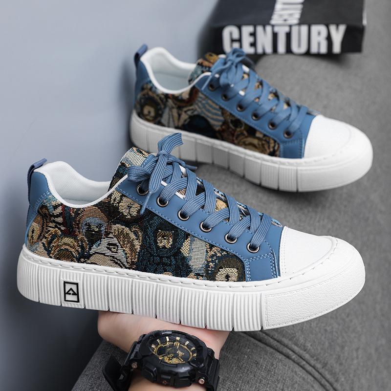 Men's shoes canvas shoes summer breathable 2024 new niche design trend board shoes middle school students sports and leisure cloth shoes