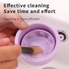 2-In-1 Silicone Folding Portable for Makeup Brush Cleaning Bowl with Drying Rack, a Tool for Cleaning Beauty Brushes