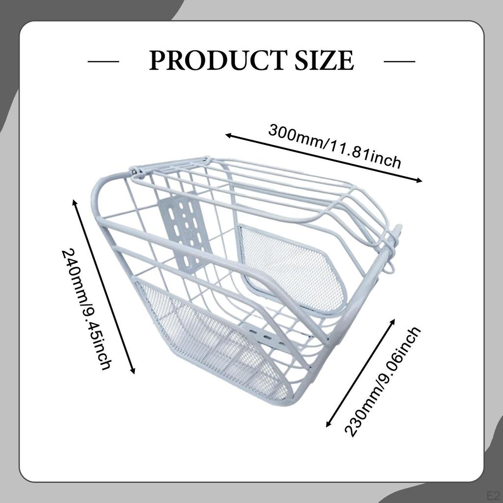 Basket Capacity Metal with Lid Easy Installation Suitable for Shopping Camping Picnic Commuting