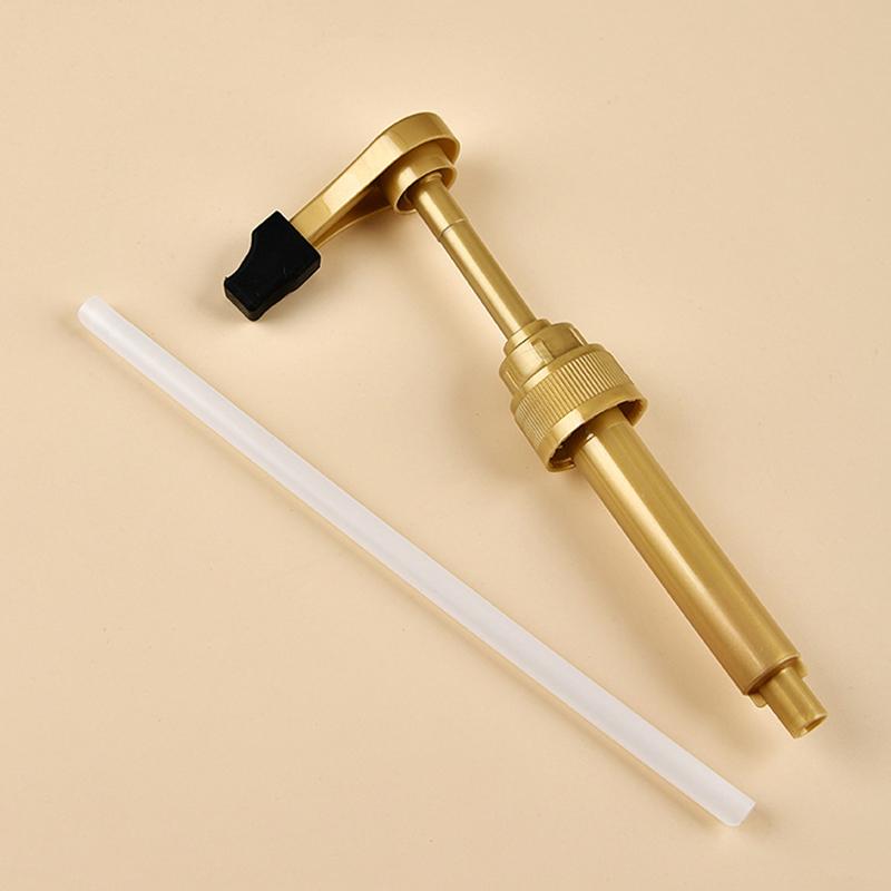 6Pcs Gold Coffee Syrup Pump Dispenser Long Spout No Drip Design for Coffee Milk Tea Home Office Party