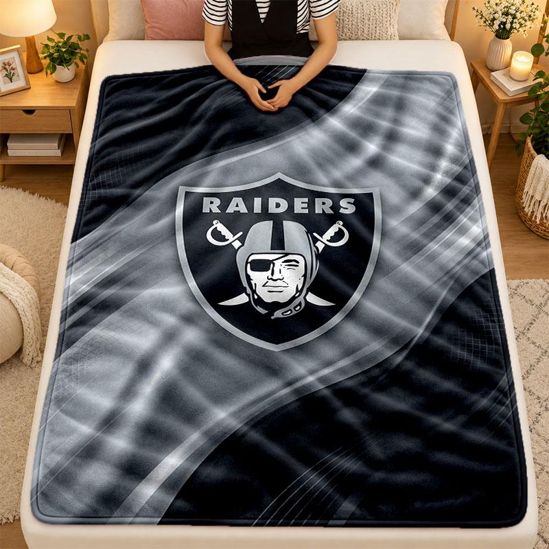 Flannel BlanketLas Vegas Raiders Warm Soft Throw Blanket for Indoor Sofa Bed Living Room Use