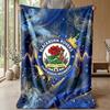 Coperta in Flanella con Stampa Calcio Blackburn Rovers, Coperta Morbida Calda Leggera per Divano Letto Campeggio