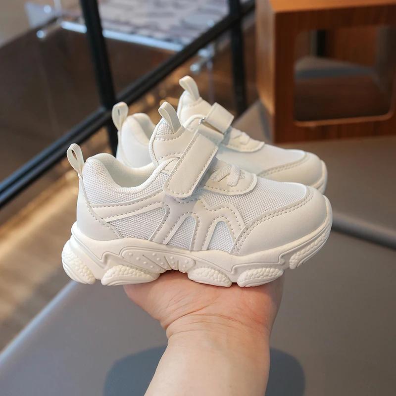 Children's Casual Shoes for Boys Girls Toddlers Fashion Classic Kids White Sports Shoes for Kindergarten School Mesh Breathable