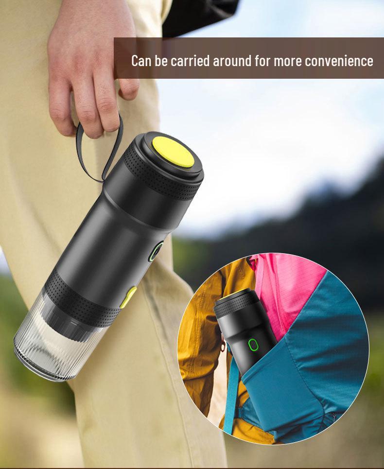 Přenosný přeshraniční vyhřívaný kávovar na espresso kapsle – Kompatibilní s malými/velkými kapslemi a kávovým práškem