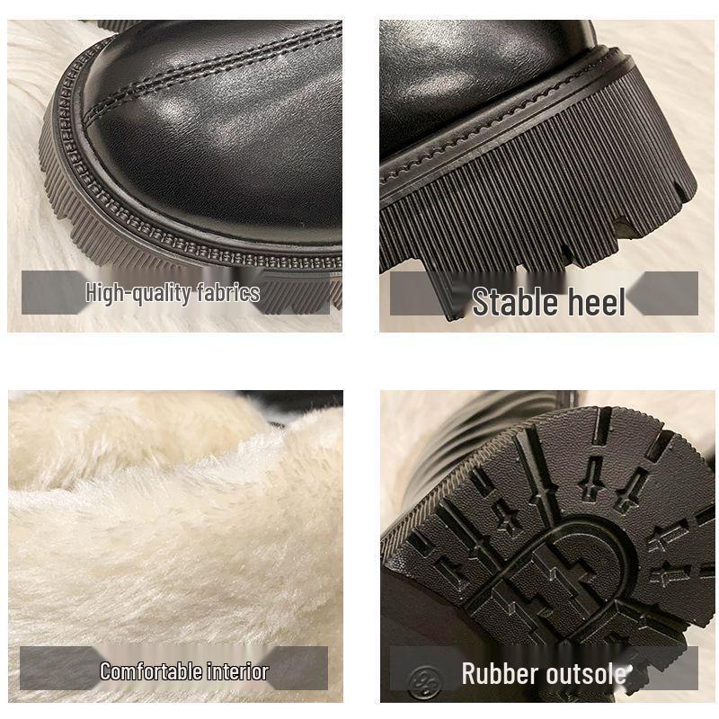 Women's 2025 Knee-High Waterproof Fleece-Lined Slimming Boots - Thick-Soled, Over-the-Knee, High-Top Cotton-Padded Winter Knight Boots.