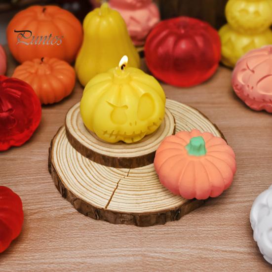 Kürbis-Ornamentform DIY Kerzen-Silikon für Halloween, Handgefertigte Duftkerzen-Herstellungsform, Wiederverwendbare Bastel-Gießform für Gips, Zement, Ton, Epoxidharz