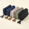 MOCOFO Plain Makeup Cosmetic Small Item Pen Large Vanity Bag Pouch, Pouch, Holder, Case, Black, Capacity, Lady's