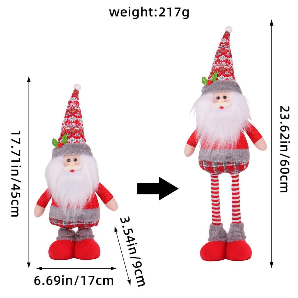 Christmas Snowman Plush Toy With Stretching Design For Holiday Decor And Gift