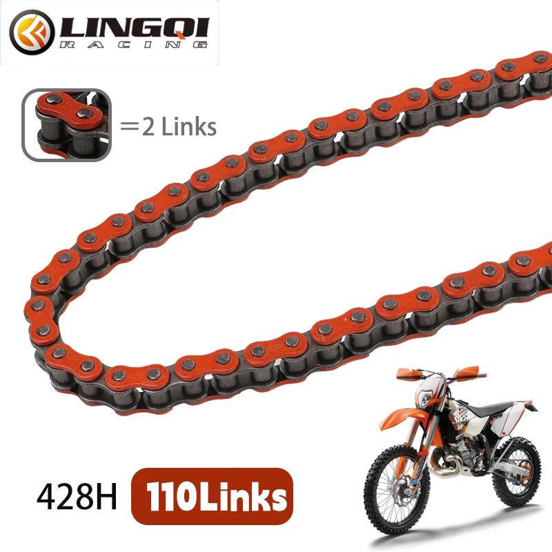 LINGQI RACING 428H-110L Цепь приводная роликовая Замок для 50cc 70cc 90cc 110cc Питбайка Квадроцикла Скутера Мини-велосипеда красный