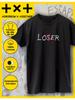 T-shirt Straight with TXT L*ser Lover Print