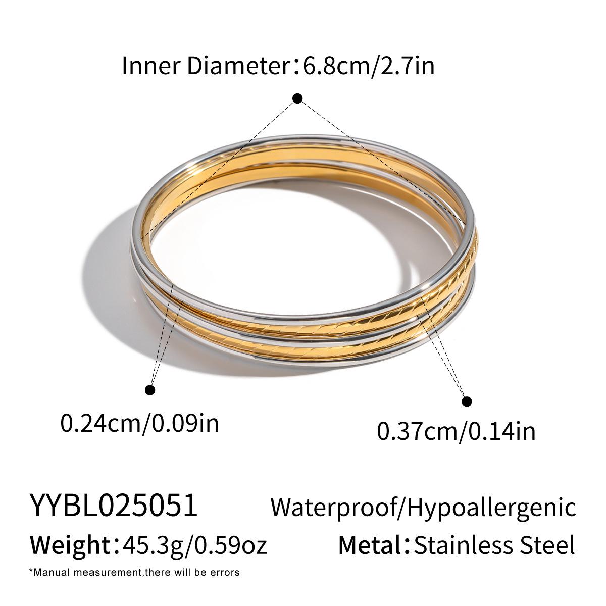 Набор из 5 винтажных текстурированных браслетов-банглов из нержавеющей стали Xia Ling