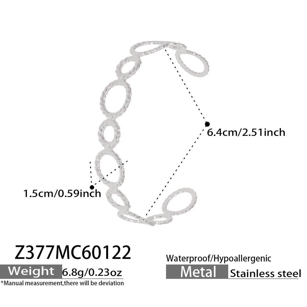 Stylish Stainless Steel Bracelet with Enamel Design and Zirconium Accent
