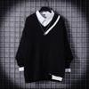 Herren Herbst/Winter Japanischer Stil Retro Basis-Strickpullover: Einzigartiges lockeres Oberteil im koreanischen Stil