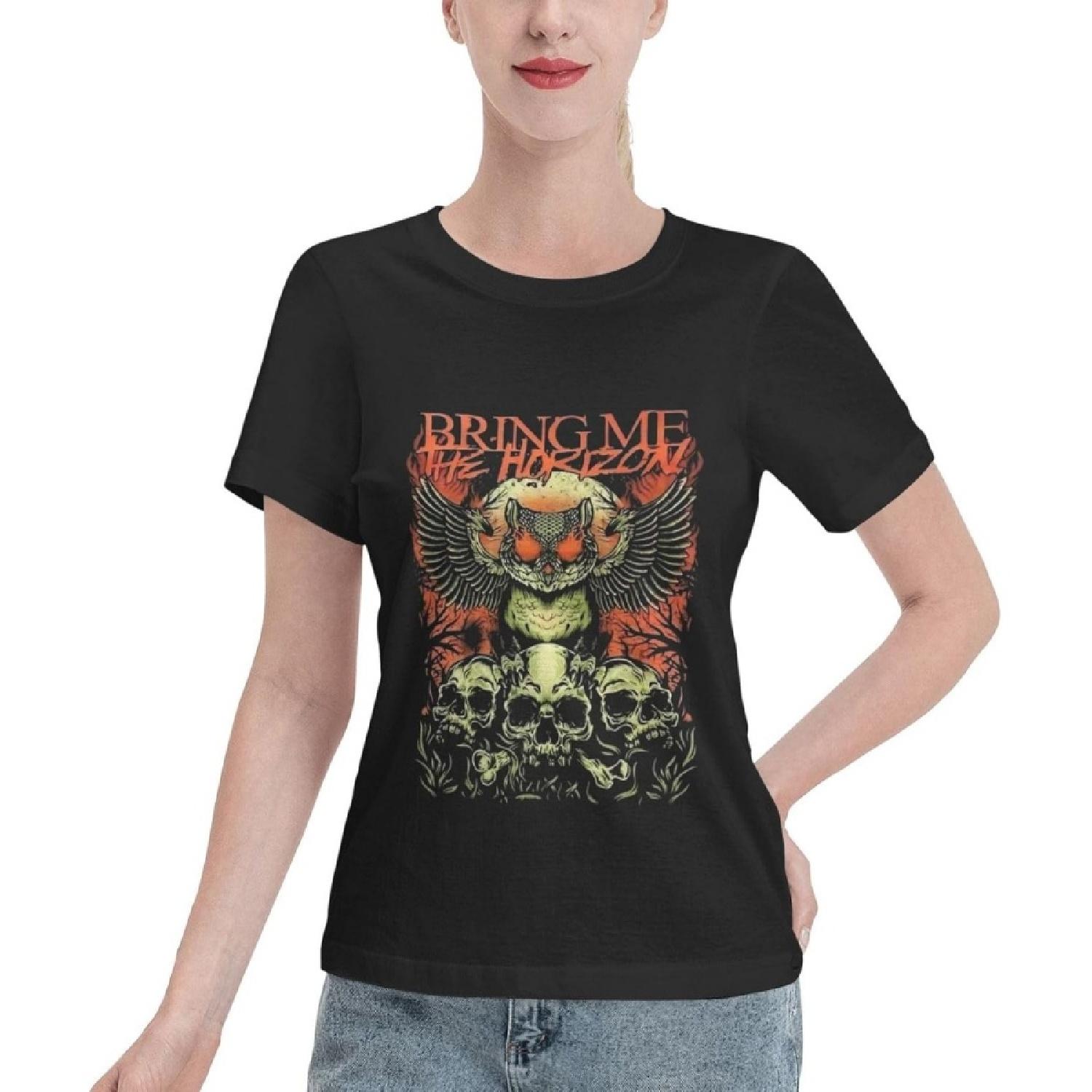 

Women s Short Sleeve Bring Me The Horizon Workout Shirts Athletic Sport Yoga Gym Tops XXXXXL чорний