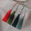 Chinese Classic Tassels Delicate Ethnic Style Flower Metal Frame Pendants DIY Handicraft Bookmarks Earrings Clothing Accessories