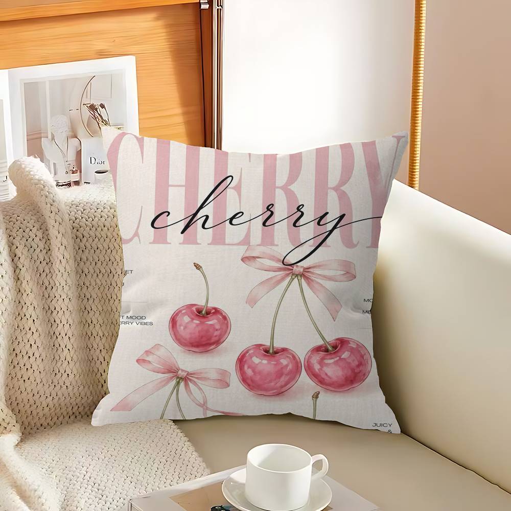 Simplicity Vintage Pink Cartoon Print Canvas Personalized Pillow Cover Kids Bedroom Wild Party Decor Pillowcase Kid Shower Gift