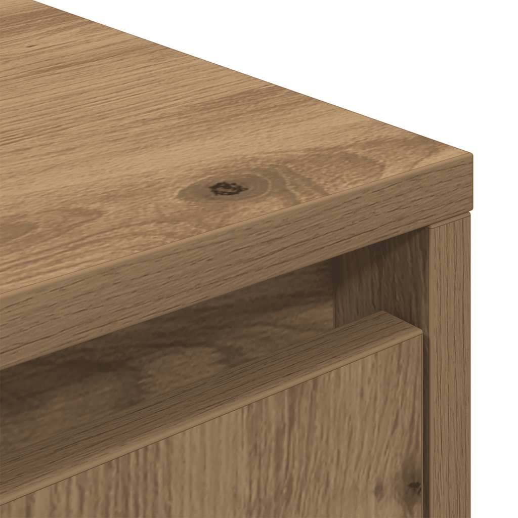 TV Stand with LED Lights Artisan Oak 193.5x41x50 Cm