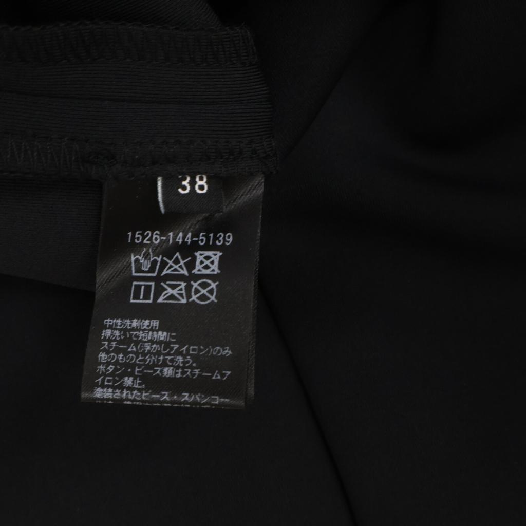 UNITED ARROWS Black Pearl Motif Long Sleeve One-piece Dress 38 blackUsed