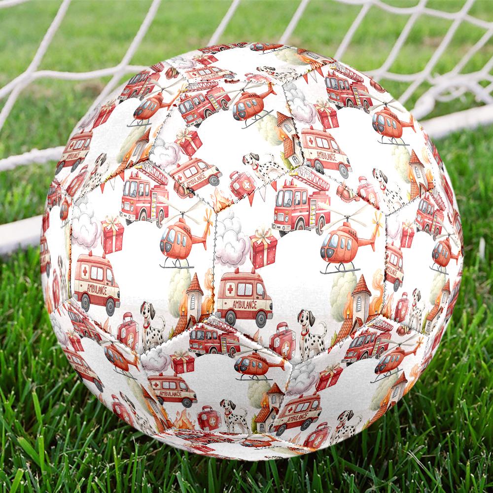 Fire Truck Theme Size 5 Soccer Ball, Suitable for Both Indoor and Outdoor Matches, a Gift Suitable for Everyone.