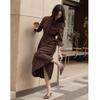 Demana Urban Light Luxury Jacquard Belted Dress