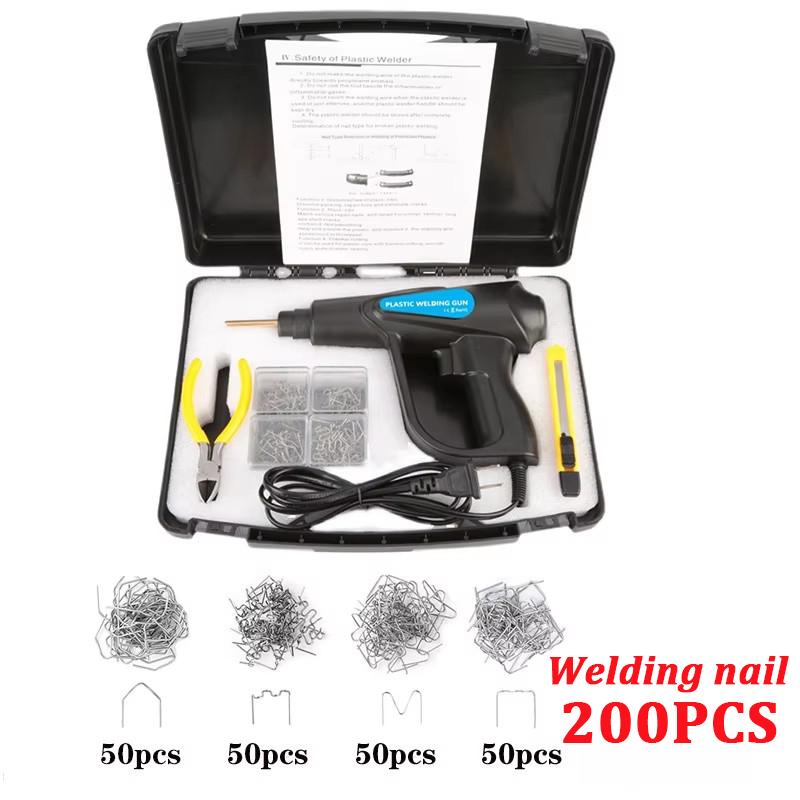 70W 200/800PCS Hot Stapler Plastic Welding Machine Car Bumper Repair Kit PVC Plastic Repairs Hot Stapler Staples Soldering Gun