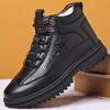 Men's 2025 Winter High-Top Zipper Warm Cotton Shoes with Velvet for Middle-Aged & Elderly