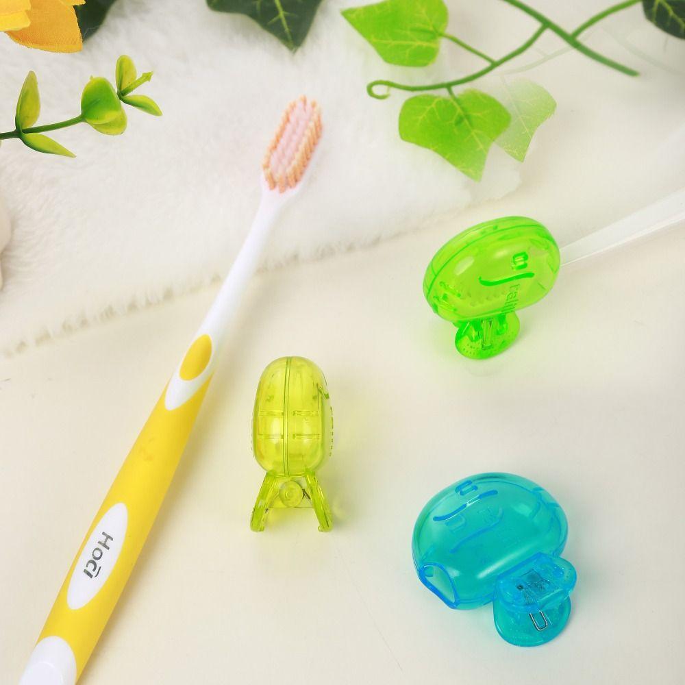 Portable Toothbrush Protective Cap Toothbrush Head Storage Clip Toothbrush Shell Travel Toothbrush Storage Clip Transparent