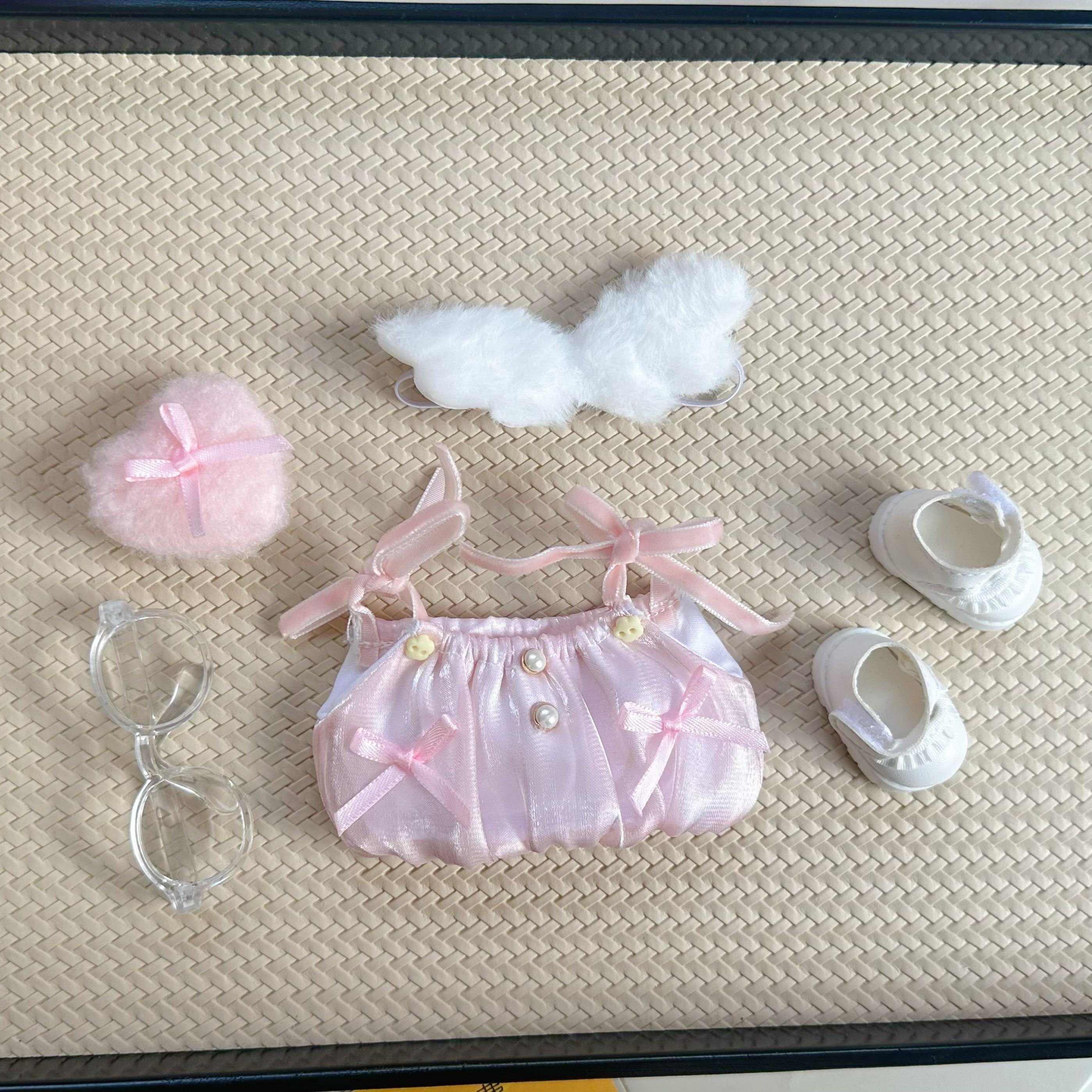 

Платье для куклы Лабубу 15/17 см, Юбка с крыльями ангела Лабубу, Сменная одежда excluding dolls