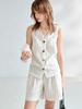 [Limited Time Special Offer] Old Money, Exquisite Linen Vest, Striped V-Neck Sleeveless, Top Women's Summer Front Button Shirt