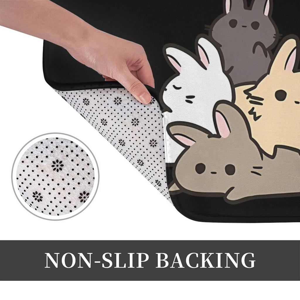 1pc Non-slip Cute Rabbit Home Doormat | Lightweight Polyester Machine Washable, Rectangular Welcome Rug for Indoor Decoration