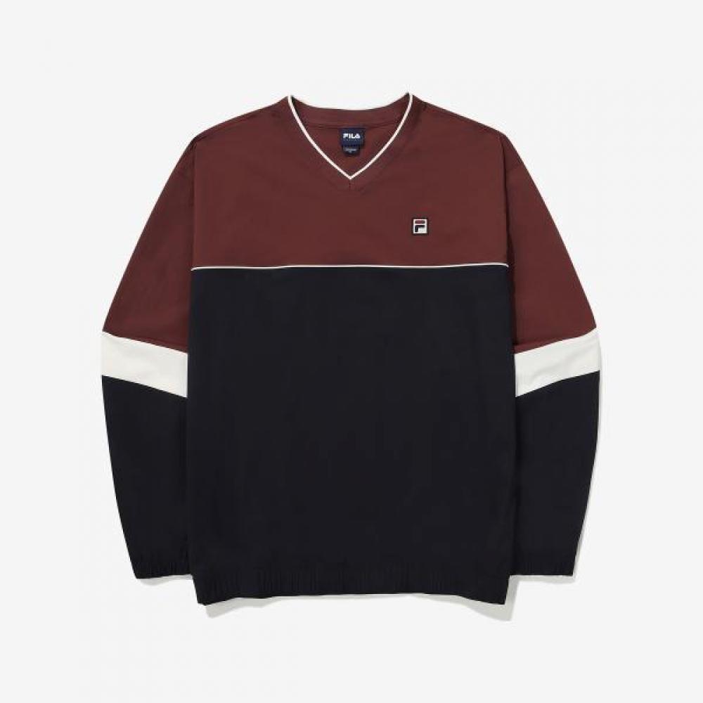 Fila Colorblock V Neck woVen Sweatshirt wines/95