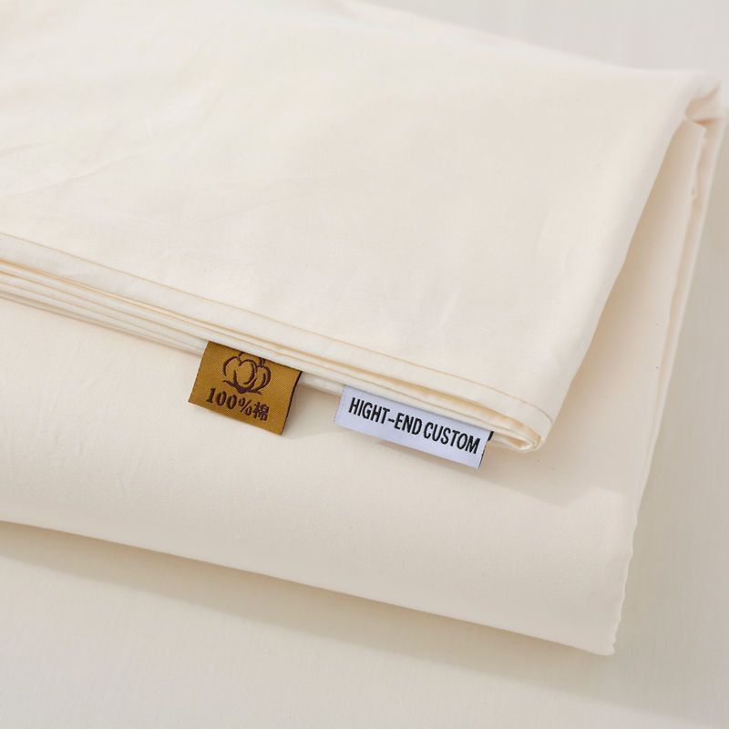 Bequemes 100% Baumwoll-Bettlaken für Schlafzimmer Einzel-Doppelbett Große Größe Einfarbige Bettdecke
