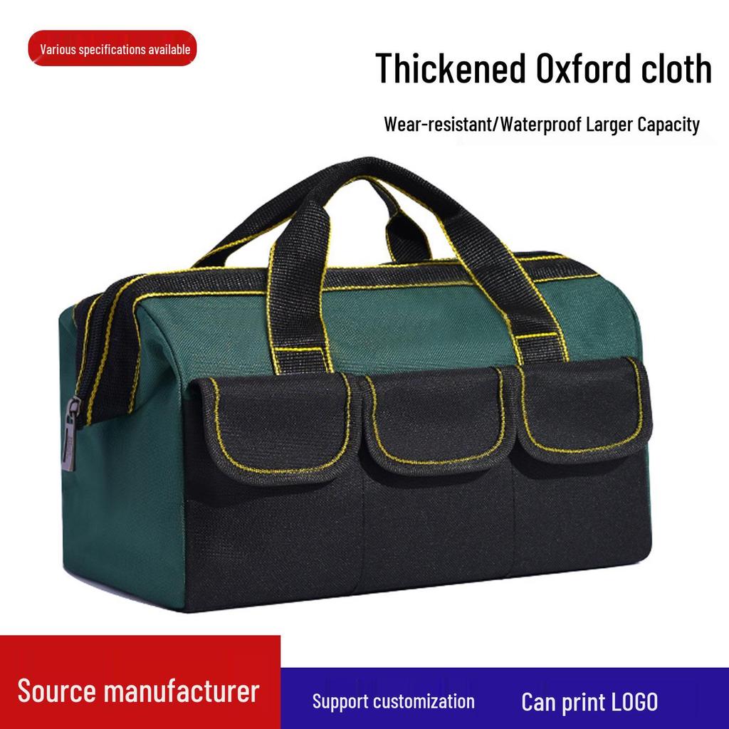 Multifunctional Wear-Resistant Handheld Electrician Tool Bag - Durable Canvas Crossbody with Thickened Oxford Cloth for Repair and Installation.