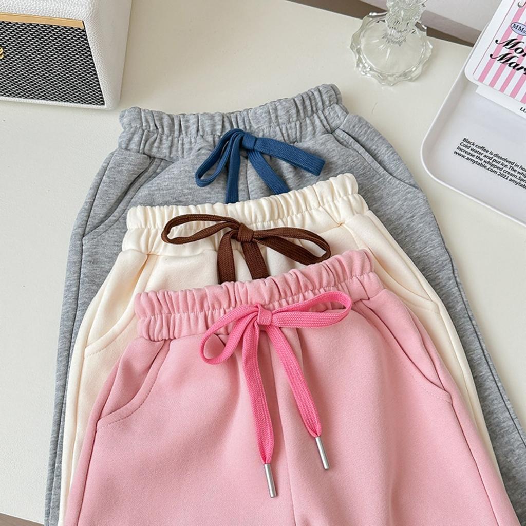 Kinder Herbst- und Winter-Sweathose, lockere und vielseitige lässige Sporthose für Jungen und Mädchen, Baby-Plüsch-Langhose