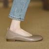 French Style Soft Leather Round Head Flat-soled Single Shoes Women's 2025 New Comfortable Soft-soled One-pedal Low-heeled Shallow-mouth Mother Shoes