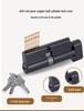 Black Knurled Magnetic Silent Door Handle with Lock for Bedroom Wood Doors