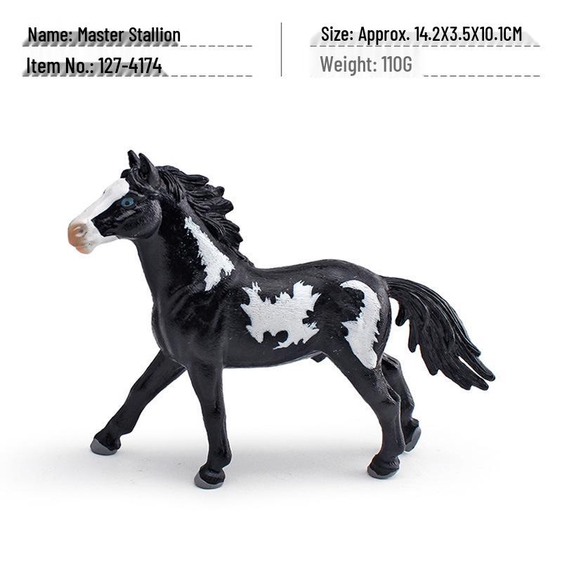 Junma Model Children's Cognitive Simulation of Akhal-Teke and Tennessee Walking Horse Stallion Ornament